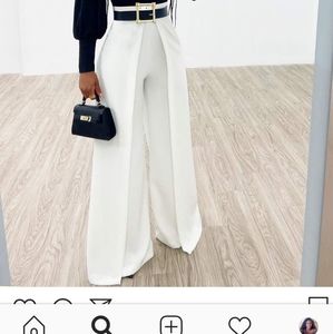 White Wide Leg Dress Pants